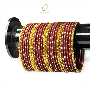 Elegant High Selling Kids Maroon <b>Red</b> Plated Crystal Stainless Steel Fashion Bangles Indian Jewelry Set for Girls Party Wedding - Product Image 1