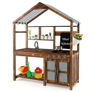 Cucina da Giardino in Legno Massello KidFT con Tettoia - Casetta da Gioco per Bambini - Product Image 1
