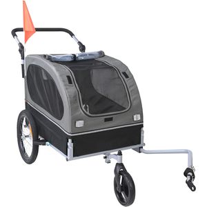 Remolque de Bicicleta 2 en 1 para Perros, Soporta hasta 88 Libras, Fácil de Plegar, con Liberación Rápida, Carrito para 1 Mascota - Product Image 1