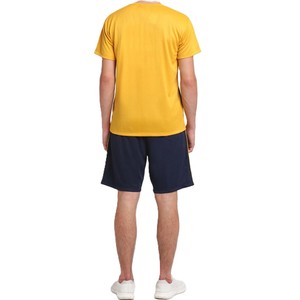 Ensemble deux pièces décontracté pour homme 2026, jaune et bleu marine, t-shirt à manches courtes et short, tenue de sport d'été - Product Image 2