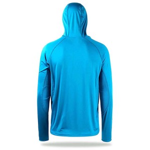 Mens Lightweight Hooded Fishing Shirt UPF 50 Quick Dry Solid Color Polyester <b>Long</b> <b>Sleeve</b> Pullover <b>Top</b> - Product Image 5