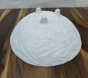 Cuenco de servir de papel maché estilo Art Déco de calidad premium, hecho a mano, decorativo para centro de mesa y regalo, con detalles metálicos. - Product Image 5