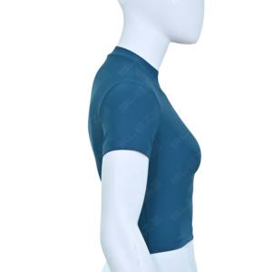 Haut court moulant extensible pour femme, nouveau style, très tendance, doux, couleur unie, pour le yoga et la gym - Product Image 6