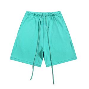 Shorts d'été pour hommes de haute qualité, en coton pur 100% tricoté, poids lourd, taille mi-haute avec cordon de serrage, et shorts de sport pour hommes. - Product Image 2