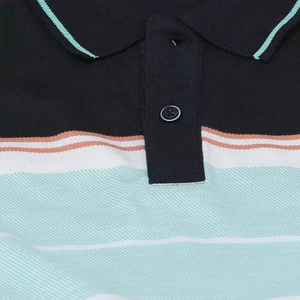 Polo multicolore pour homme de qualité supérieure, respirant, à rayures, pour le golf, avec logo personnalisé, fournisseur OEM ODM - Product Image 6