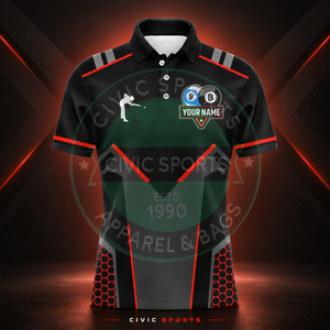 Camiseta de Polo Personalizada para Billar, Manga Corta, Cuello con Botones, Uniforme de Equipo Unisex, 100% Poliéster - Product Image 2