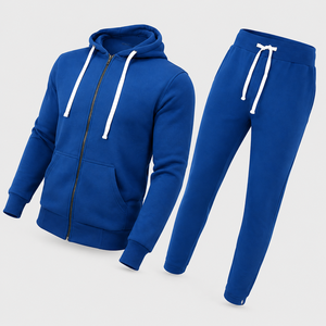 Ensemble de vêtements de sport en molleton doux pour homme, sweat à capuche zippé élégant avec pantalon de jogging assorti, pour un usage quotidien décontracté - Product Image 6