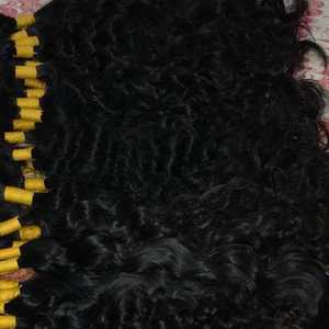 Indian Remy Human Hair Bulk Wavy Weave Double Drawn Machine Weft Virgin Hair Extensions - Product Image 2