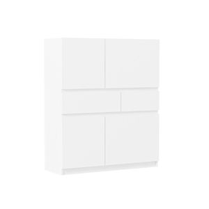 Mobiletto Bianco in Legno per Soggiorno con 4 Ante e 2 Cassetti - Product Image 5