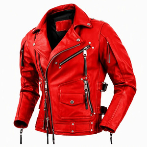 Veste de motard en cuir PU gris pour homme, col rabattu, fermeture éclair, coupe ajustée, manches classiques, style automne - Product Image 6