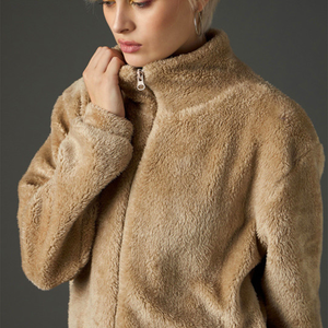 Women Sherpa fleece Faux <b>Fur</b> Wool Coat Breathable Warm Plush Casual hooded zipper collar Jacket snow wear comfy button closure - Product Image 6
