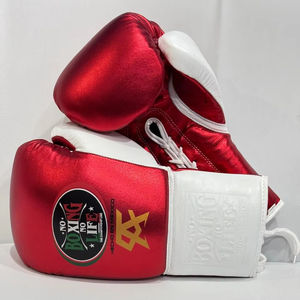 Gants de boxe faits main très demandés, « No Boxing No Life », en cuir de vachette véritable, à lacets. - Product Image 1