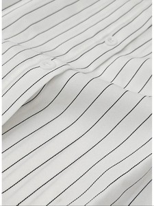 Camisa Casual Beige de Manga Larga para Hombre, Cuello Clásico, Color Sólido, Tela Popelina Transpirable de Secado Rápido, Viscosa/Algodón - Product Image 3