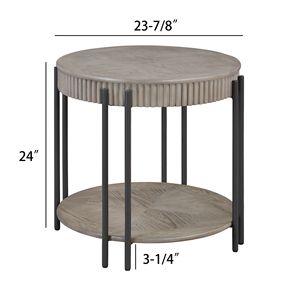 Contemporary 1pc End Table Modern Wooden Furniture Storage Shelf <b>Black</b> Brown Tan Beige Finish for Living Room <b>Console</b> Tables - Product Image 4