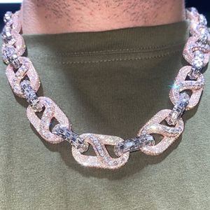 สร้อยคอเงินแท้ 925 แบบ Cuban Link ประดับเพชร Moissanite ขนาด 20 มม. คุณภาพสูง ดีไซน์ตามสั่ง สไตล์ฮิปฮอป รับรองโดย IGI - Product Image 4