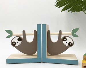 <b>Wooden</b> Elephant Bookends Scandinavian <b>Nursery</b> Book Holders Grey Pink Kids Room <b>Decor</b> - Product Image 3