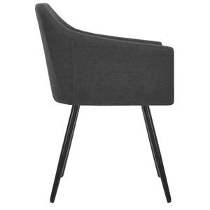 Juego de 2 sillas de comedor gris oscuro, tela 100% poliéster con estructura metálica - Product Image 4