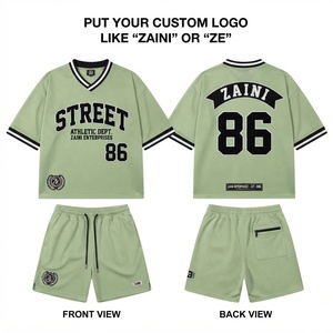 Ensemble short et maillot sans manches en maille premium pour homme, 120 GSM, respirant, vert sarcelle, vêtements de sport, logo personnalisé par transfert thermique, bordure rayée - Product Image 1