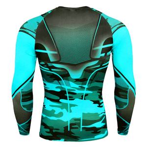 Tamaño personalizado de los hombres de compresión Rash Guard camisa de manga larga de protección solar sublimada de impresión de color personalizado de verano Rash Guard - Product Image 5