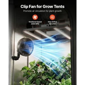 Ventilador Recargable USB con Control Inteligente, Oscilación Potente, 9 Velocidades, Modo de Circulación, para Carpa de Cultivo, con Clip y para Plantas - Product Image 2