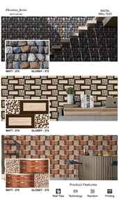 Baldosas Digitales de Efecto Elevación 300x450mm, Diseño Ladrillo Piedra 3D, Cerámica Mate para Interiores de Villas y Centros Comerciales - Product Image 6