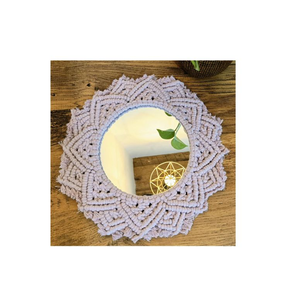 Nordic Theme Mirror Boho Style <b>Macrame</b> Fringe Wall Hanging Round Mirror <b>Art</b> Decoration Homes Hotels Home Stay Resorts Etc. - Product Image 2