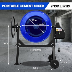 Bétonnière électrique HP, 750W, portable, avec support et roues, pour stuc, mortier, semences - Product Image 2