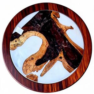 Mesa Auxiliar Moderna y Clásica de Resina y Madera con Tapa Elevable, Diseño Original, Duradera, para Sala de Estar o Dormitorio, en Oferta - Product Image 1