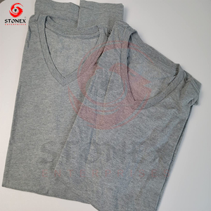 T-shirt à col en V personnalisé avec logo imprimé, 100% coton, de haute qualité, léger, luxueux, coupe unisexe, pour homme - Product Image 4