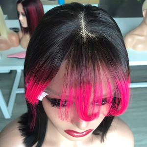 Precio al por mayor 100% Raw Virgin Vietnamita Humano Encaje Peluca Trama Hueso Recto Negro Rosa Color Super Doble Extensiones de cabello - Product Image 2