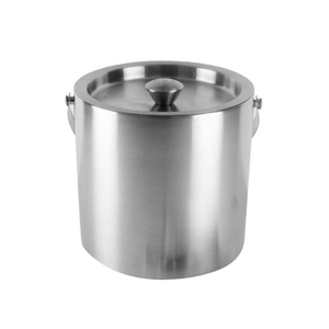 Sleek polished steel wine chiller featuring natural dark wood <b>lid</b> for a rustic touch For Champagne and Party Events At Wholesale - Product Image 5
