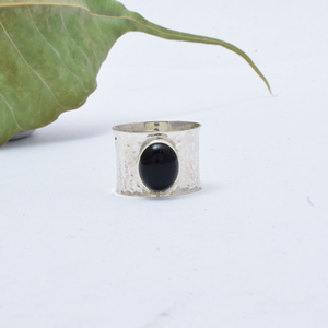Bague en onyx noir, argent sterling 925, bague en pierre précieuse faite à la main, fournisseur en gros, cadeau d'anniversaire, bijoux unisexe - Product Image 1