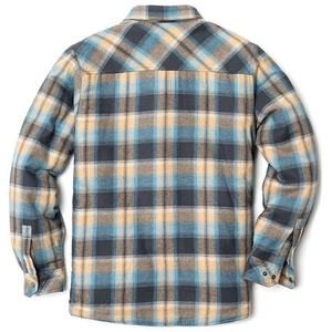 Custom Logo Men's Sherpa Fleece Lined <b>Flannel</b> <b>Jacket</b> Cotton Shirt for Men Warm Brushed Plaid Shirt - Product Image 1