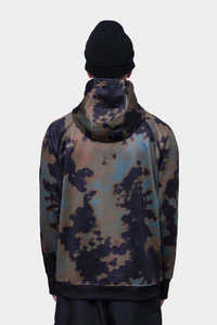 Sweat-shirt à capuche oversize pour homme, style streetwear, avec logo personnalisé, tie-dye, camouflage, manches raglan, poche, motif graphique, en polaire, décontracté - Product Image 3