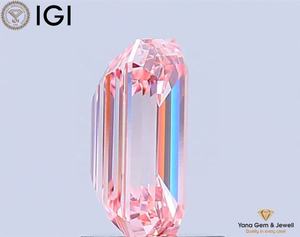 เพชรสีชมพูสดใส ระดับความสะอาด VS2 น้ำหนัก 1.00 กะรัต เพชร CVD ผลิตในห้องปฏิบัติการ พร้อมใบรับรอง IGI ทรง Emerald Cut สำหรับแหวนสวมใส่ประจำวัน - Product Image 4