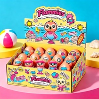 Figurines de collection Flamant rose de plage d'été, mini-jouets oiseaux en PVC, boîte surprise œuf mystère, cadeau pour enfants, figurines de dessin animé personnalisées