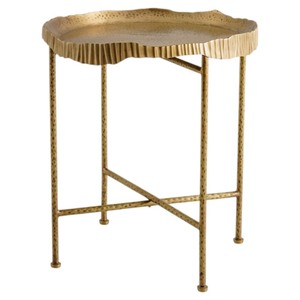 Mesa Auxiliar Irregular de Latón con Acabado Martillado, Diseño Bohemio, Artesanía Metálica Decorativa - Product Image 1
