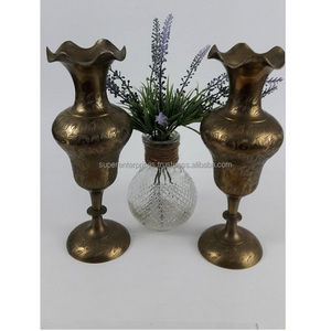 Attractive Brass Metal Flower <b>Vase</b> With Hand <b>Engraved</b> Finished Planters Pots High Quality Indian Made Metal Material Flower <b>Vase</b> - Product Image 1