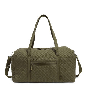 Green Quilted Duffel <b>Bag</b> Large Capacity Zipper Closure Travel Weekender <b>Bag</b> for <b>Men</b> Women Lightweight Portable Sports Gym - Product Image 1