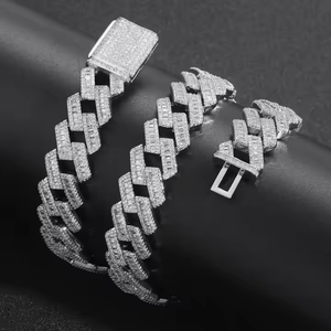 Collier chaîne en moissanite de luxe avec maillons en zigzag glacés |   VVS1 Couleur D |   Argent sterling 925 |   Chaîne de testeur de diamants Hip Hop | - Product Image 3