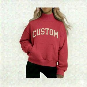 Sudadera de Mujer con Cuello Alto, Personalizada con Logotipo, de Felpa Gruesa, Ecológica, Informal, para Invierno, Antiarrugas, de Secado Rápido - Product Image 6