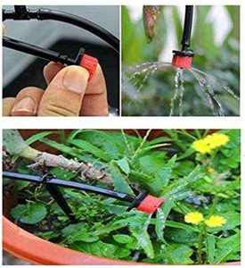 Goutteur réglable 4 sorties en PP noir et rouge 0-70 LPH pour l'agriculture, les fermes, les serres, les pelouses et les jardins domestiques - Product Image 4