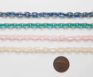 Chaîne en résine de haute qualité avec revêtement Aurora, chaîne colorée, fournitures de bijoux, chaîne à maillons - Product Image 2
