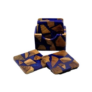 Ensemble de dessous-de-verre en résine traditionnelle de qualité supérieure, faits à la main, écologiques, antidérapants, diamètre 4 pouces, pour mariage et repas, vente en gros d'usine - Product Image 6
