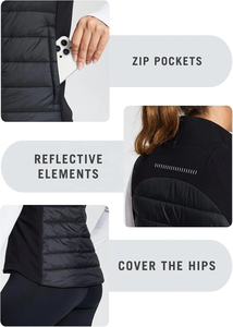 Custom <b>Women's</b> Black Quilted Puffer Vest Stand Collar Full Zip Lightweight Insulated <b>Running</b> Sleeveless Bodywarmer <b>Gilet</b> OEM - Product Image 6