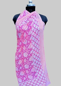 Indian Hand Block Printed Pario Sarong Scarfs Beach Sarongs Soft Voile Fabric Summer Pareo Stylish Beach Cover up - Product Image 3