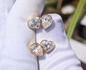 Pendientes de Diamantes Cultivados en Laboratorio de 1.00CT con Corte Corazón y Pera, Tipo Toi Moi, con Oro Sólido de 14K, para Regalo de Aniversario o Fiesta para Mujer - Product Image 3
