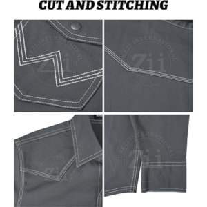 Camisas de Trabajo de Soldadura Resistentes al Fuego CAT2, Certificadas FR, Mangas Largas, Botones de Presión, ZUNEZI ZI-8013, Resistencia al Calor de 300-500 °C - Product Image 5