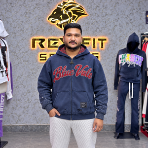 Sweat à capuche unisexe personnalisé en molleton épais, style streetwear, avec appliques, manches ornées de strass, poche kangourou, étiquette personnalisée, pour usage quotidien - Product Image 1