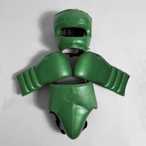 Customized Boxing Sparring Set With Real Cowhide Leather Lace Up Boxing Gloves, Foul Protector & <b>Head</b> Gear MMA Boxing kit - Product Image 2